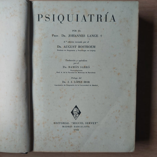 Psiquiatría - Johannes Lange