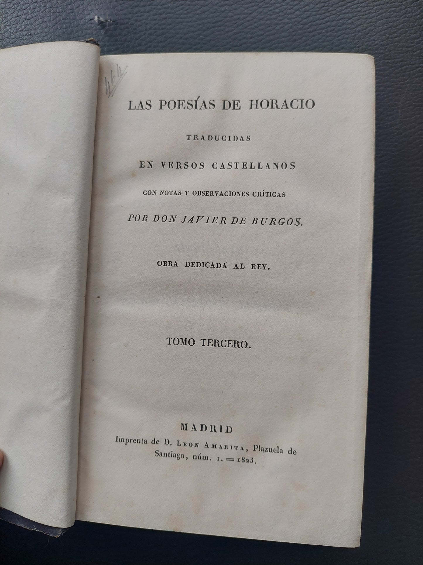 Poesías - Horacio. 1823