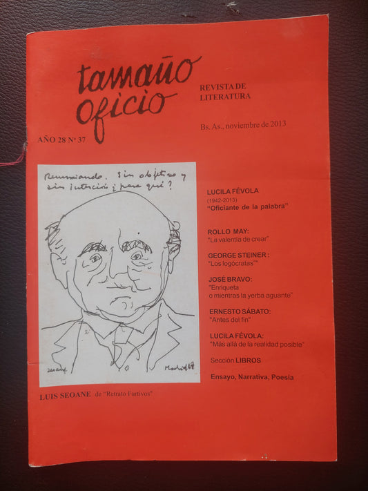 Tamaño oficio. Revista de literatura. Año 28 número 37