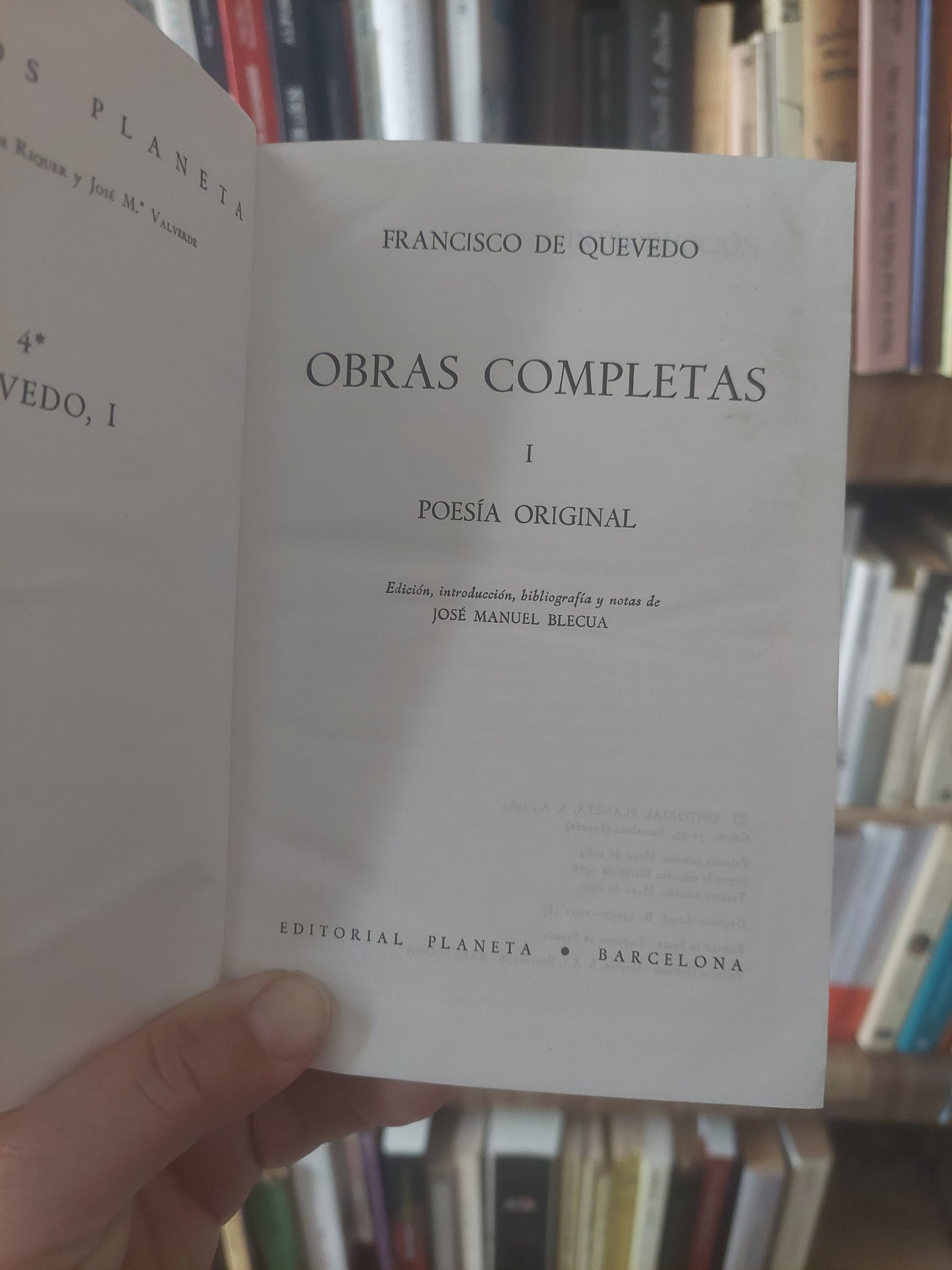 Obras completas I. Poesía original - Francisco de Quevedo