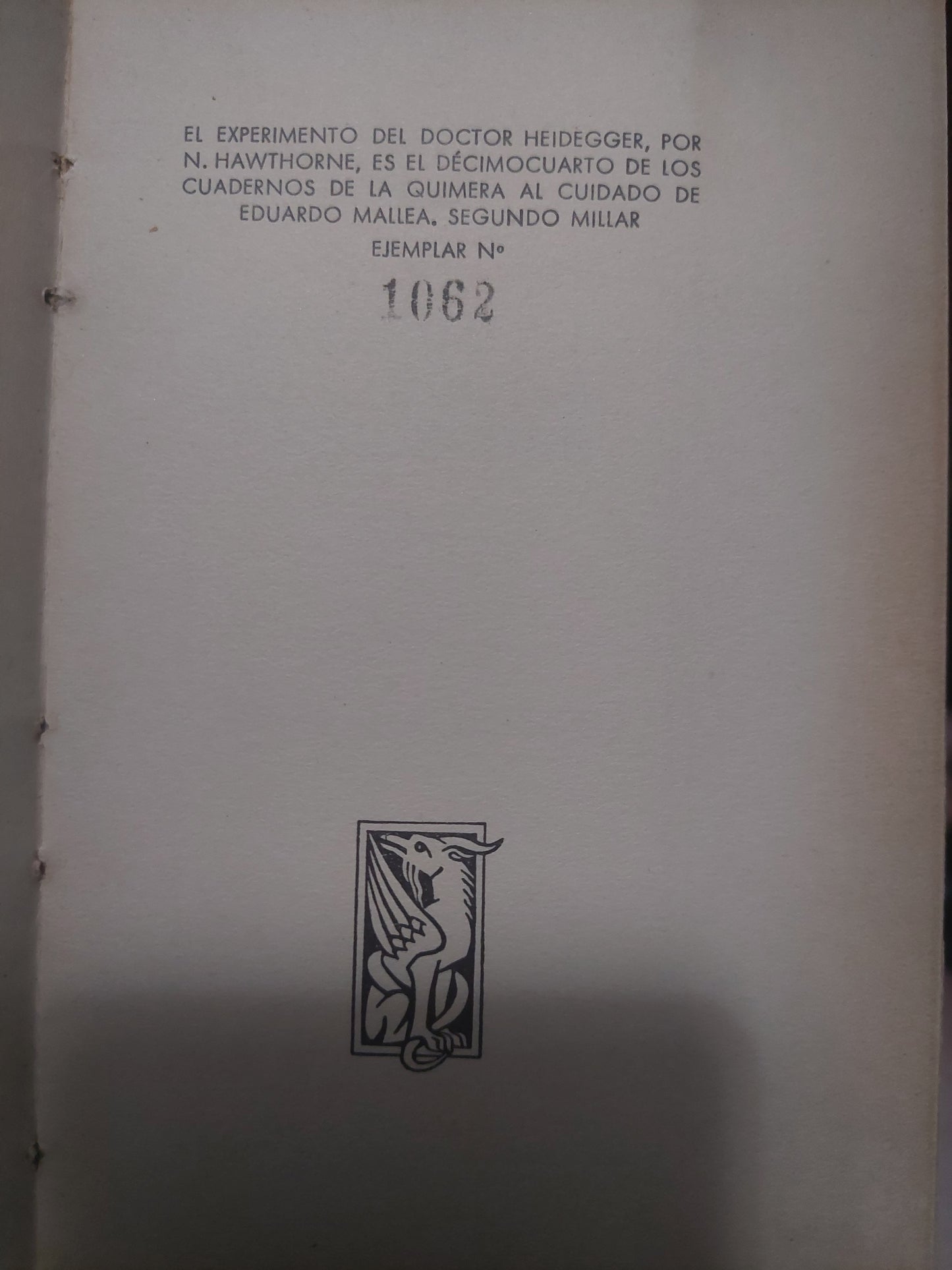 El experimento del doctor Heidegger - Nathaniel Hawthorne