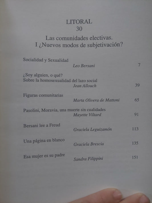 Litoral 30. Las comunidades electivas. ¿Nuevos modos de subjetivación?
