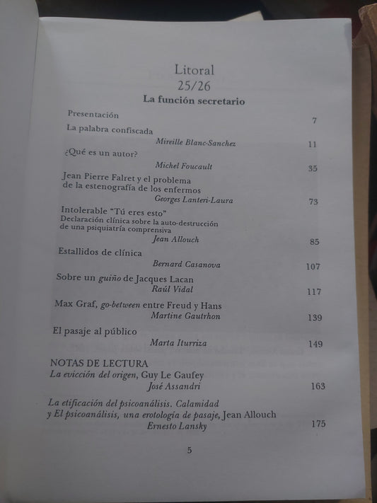Litoral 25/26. La función secretario