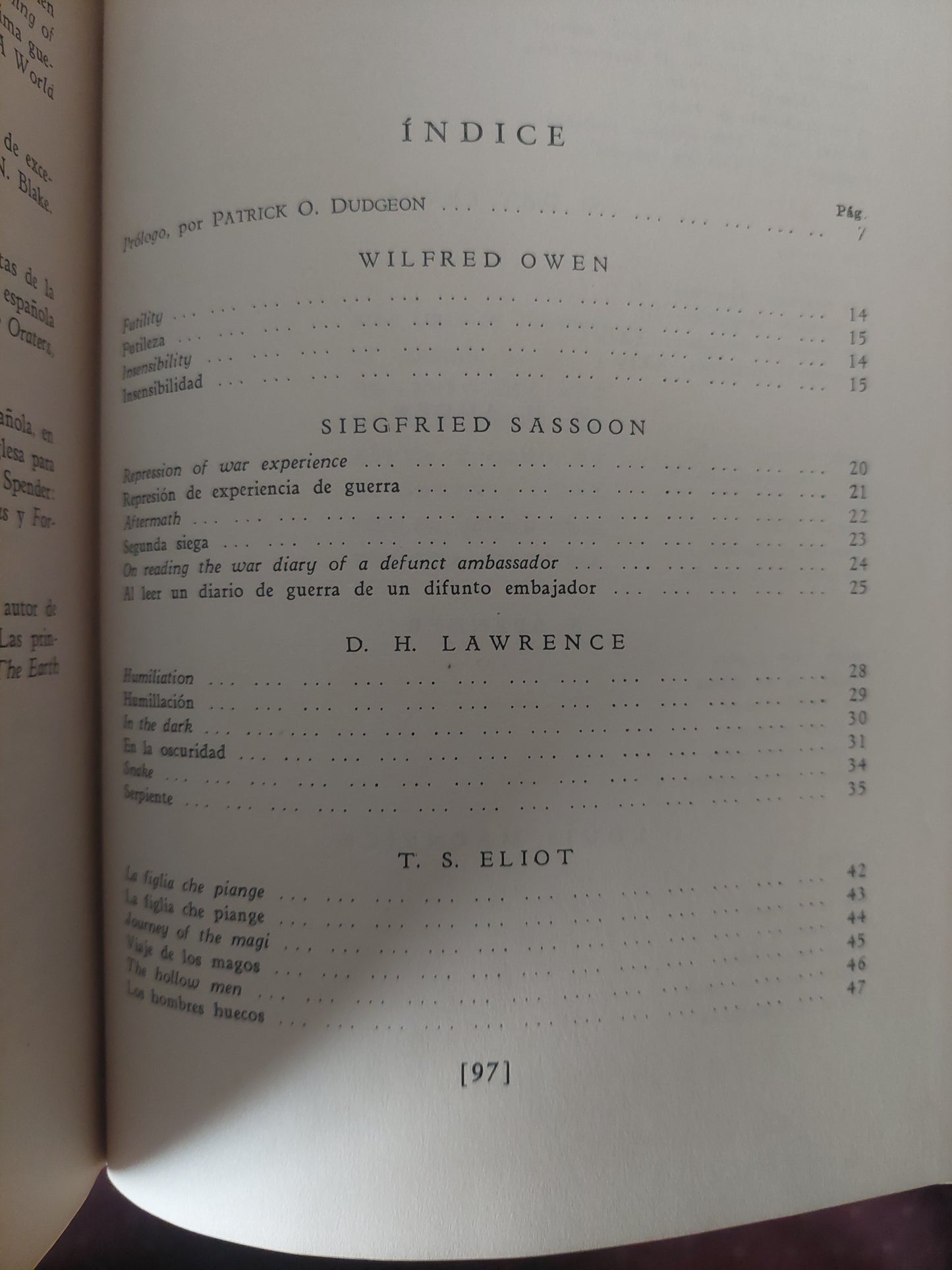 Poesía inglesa contemporánea (edición bilingue)