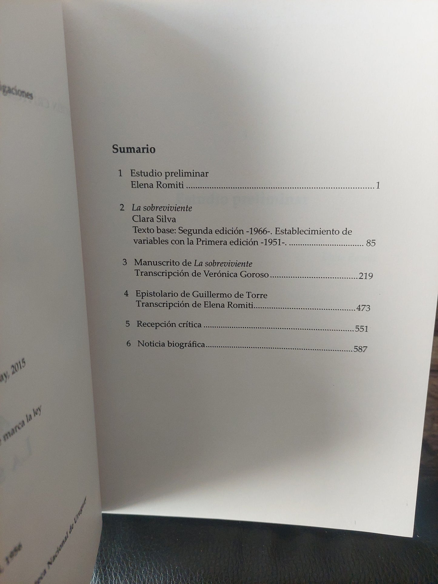 Archivos ficcionales: La sobreviviente de Clara Silva - Elena Romiti (subrayado)