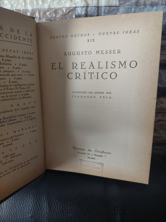 El realismo crítico - Augusto Messer