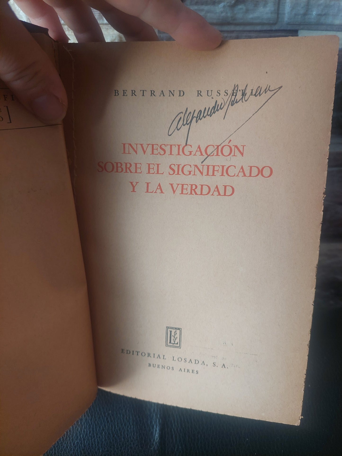 Investigación sobre el significado y la verdad/Fundamentos de filosofía - Bertrand Russell