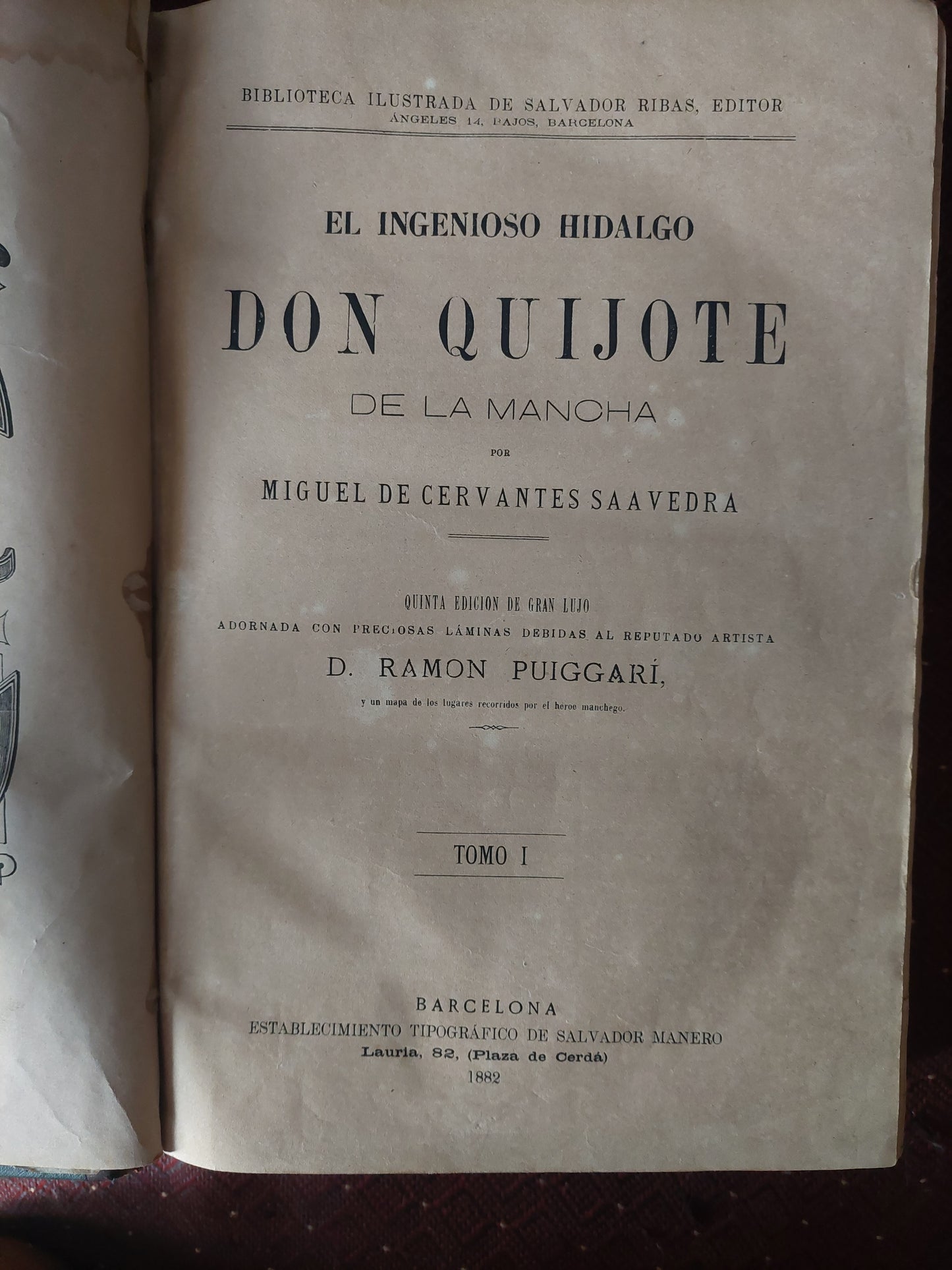 Don Quijote de la Mancha. Año 1882. Ilustrado