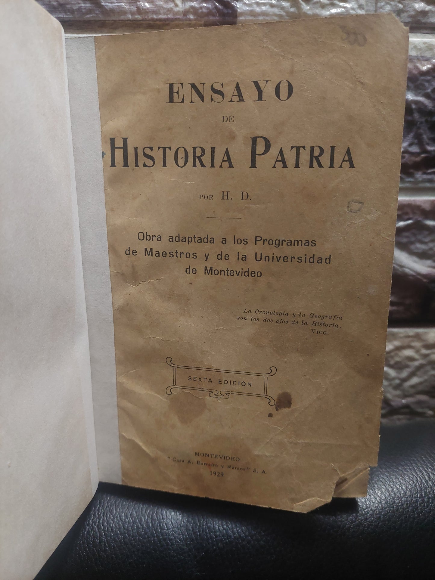 Ensayo de historia patria - H. D.