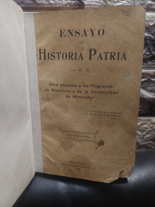 Ensayo de historia patria - H. D.