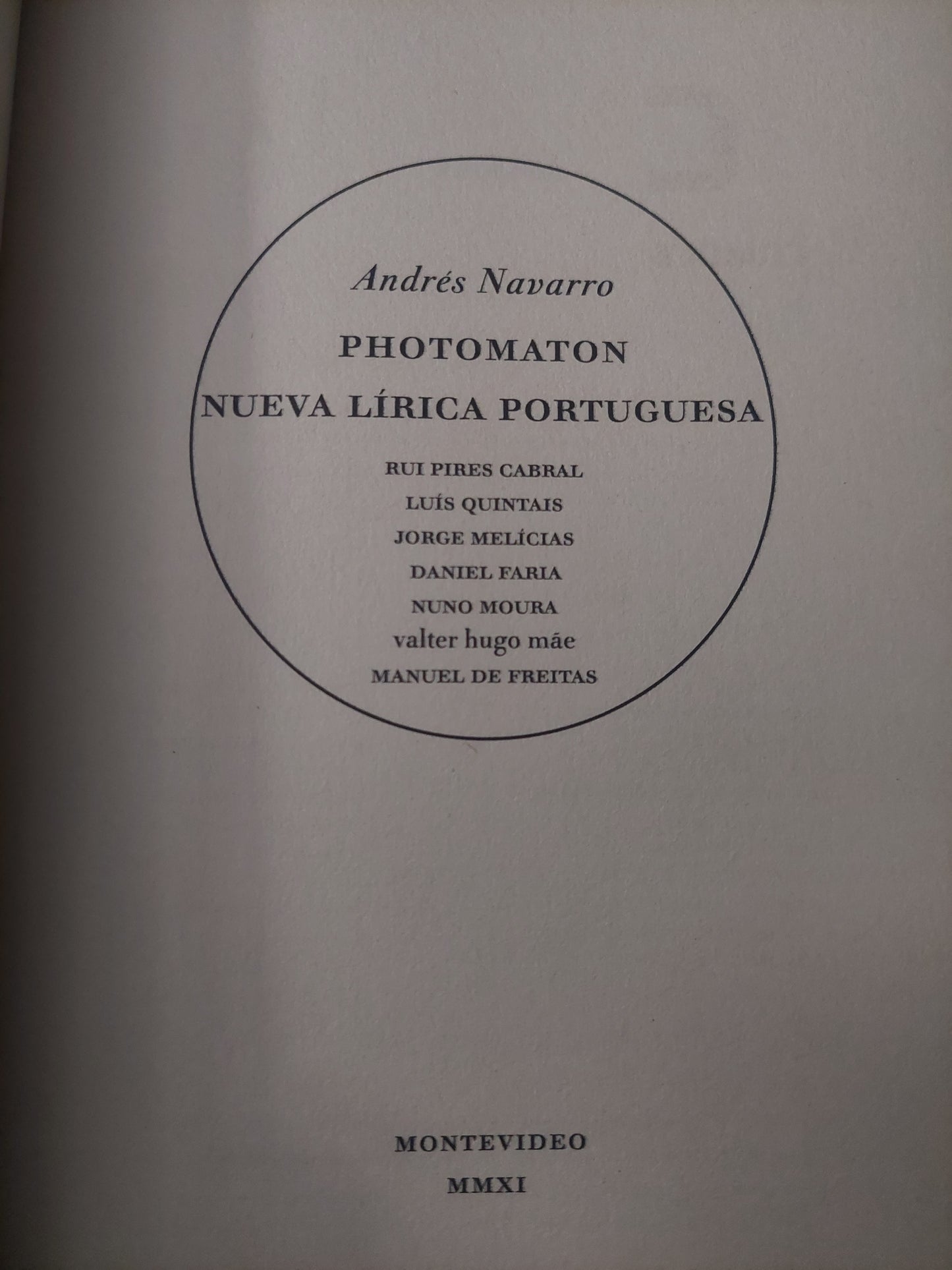 Photomaton. Nueva lírica portuguesa - Andrés Navarro