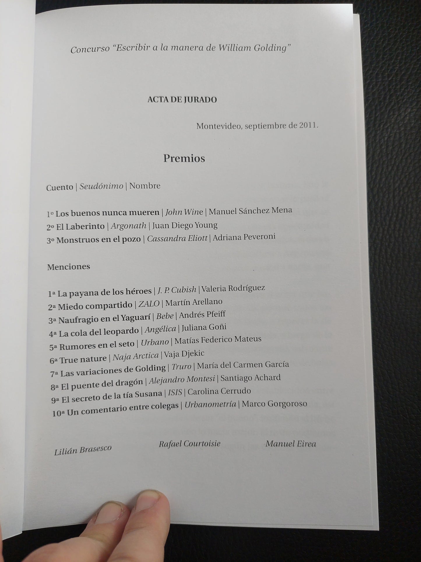 Escribir a la manera de William Golding