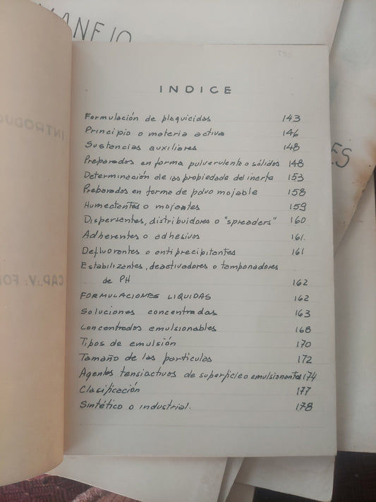 Introducción a la terapéutica vegetal. Cap V Formulación de plaguicidas