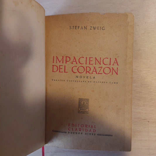 Impaciencia del corazón - Stefan Zweig