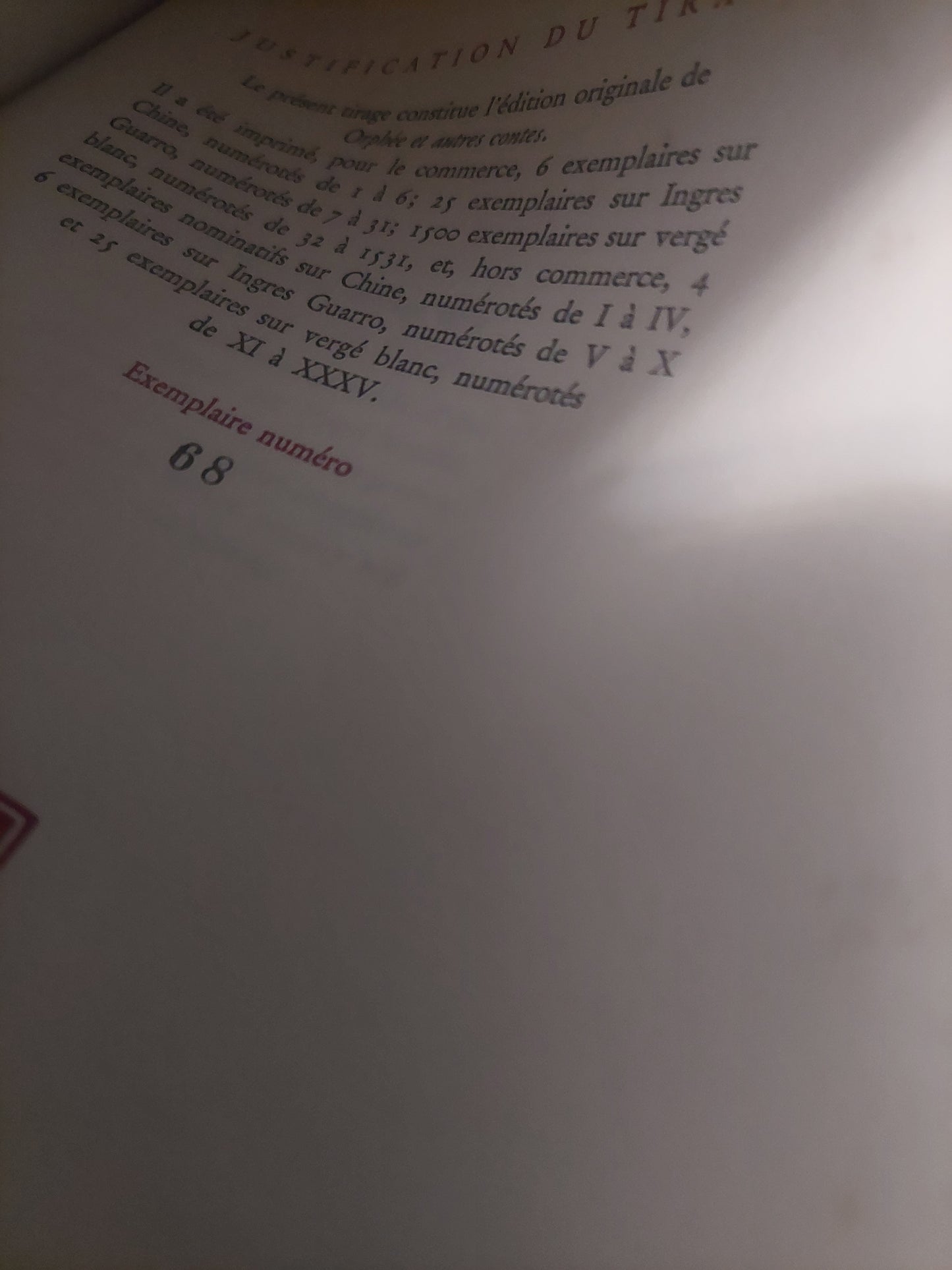 Orphee - Jules Supervielle. Primera edición, 1946 (en francés). Ejemplar numerado