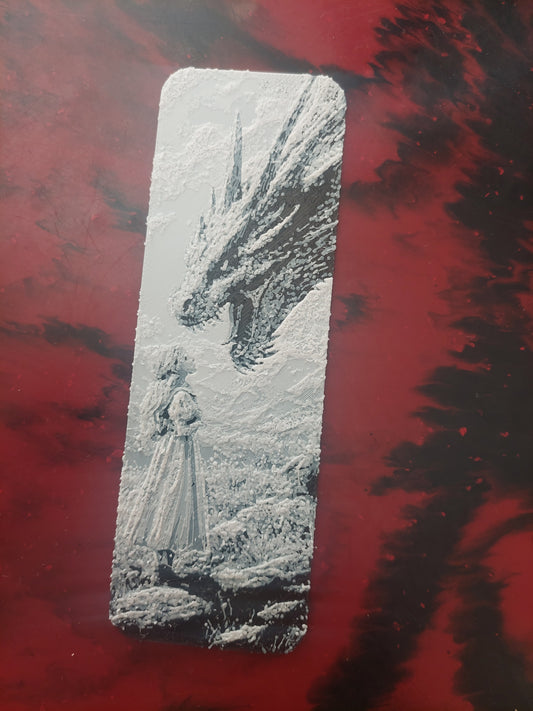 Señalador niña y dragón