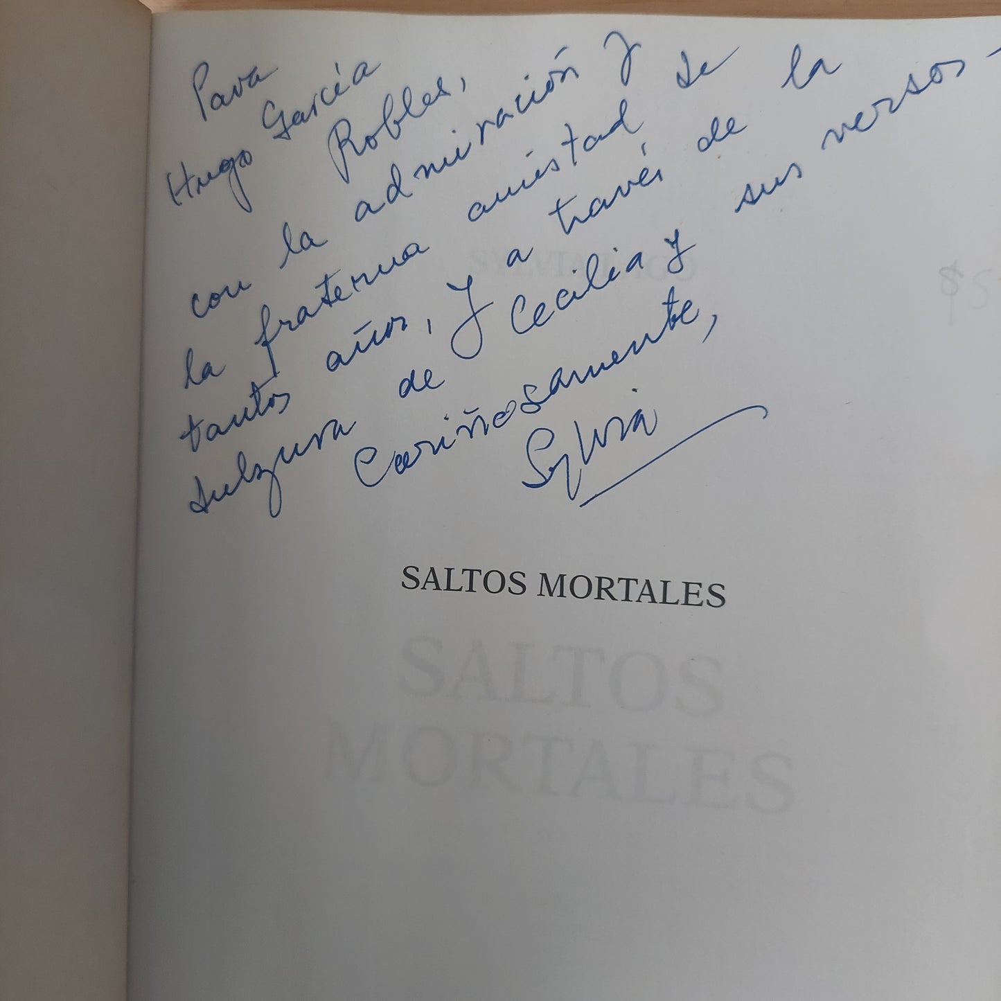 Saltos mortales - Sylvia Lago. Firmado y dedicado por la autora