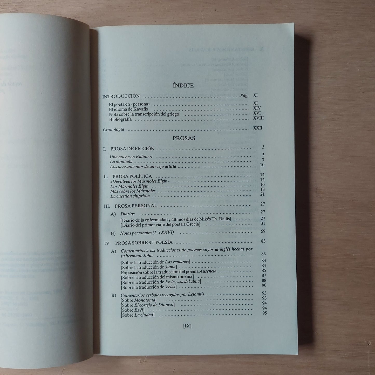 Prosas - K. P. Kavafis