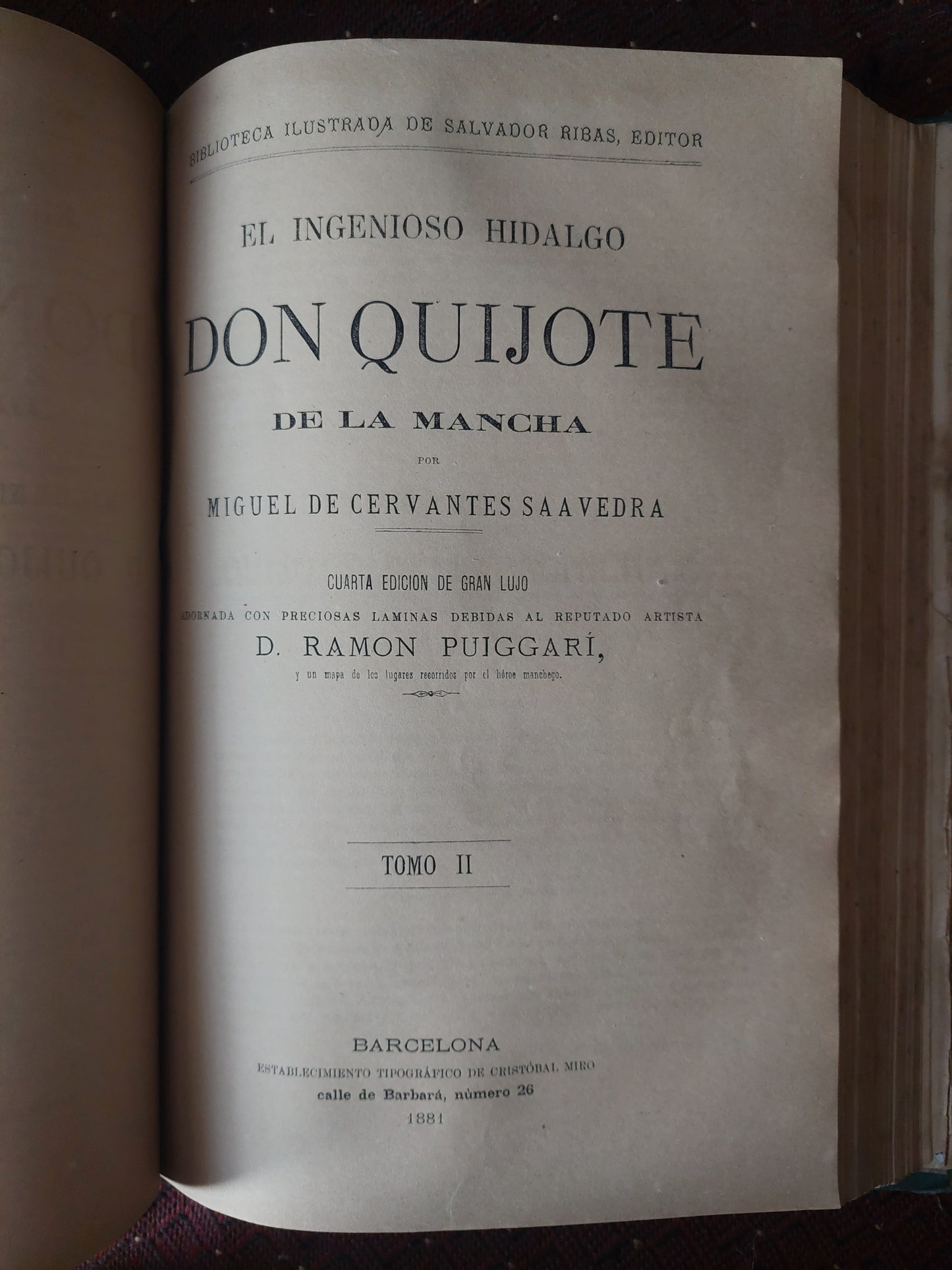Don Quijote de la Mancha. Año 1882. Ilustrado