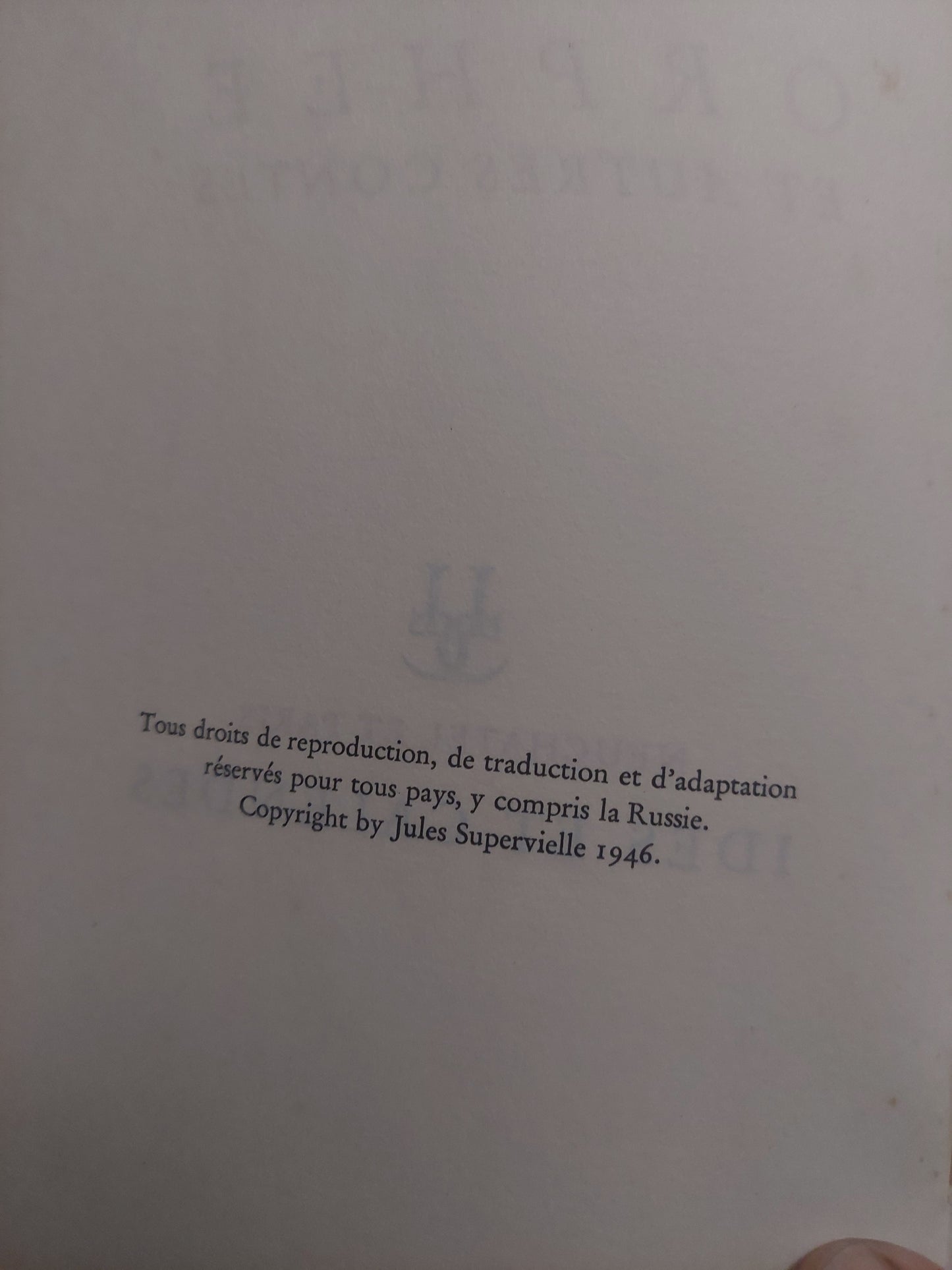 Orphee - Jules Supervielle. Primera edición, 1946 (en francés). Ejemplar numerado